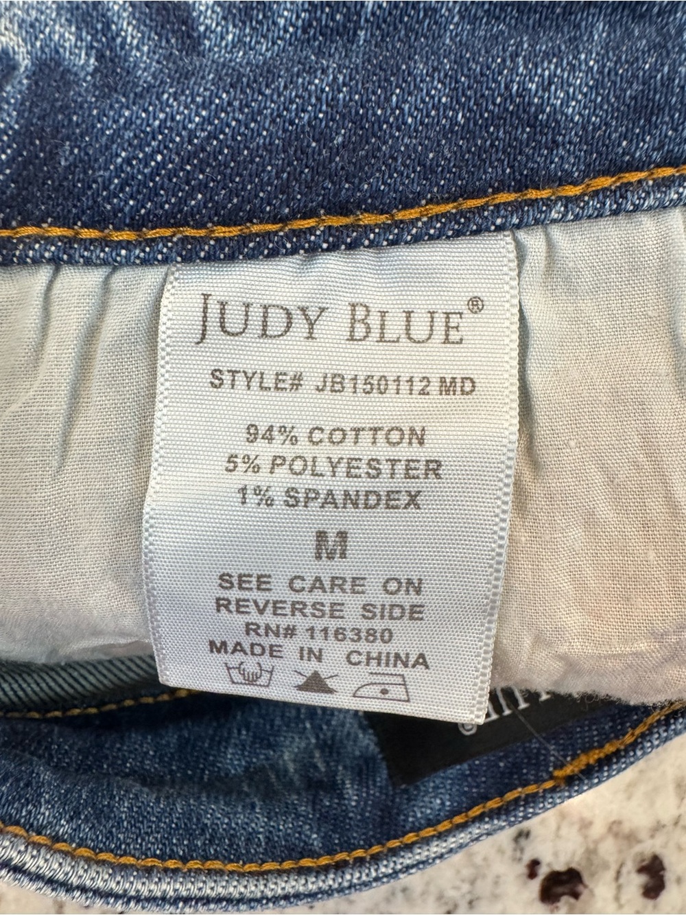 Judy Blue Sunburst Embroidered Distressed Denim Shorts Medium Boho Western - Picture 6 of 8